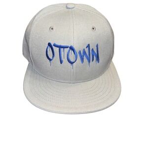 KBETHOS O-TOWN Fitted Hat Gray Blue Graffiti‎ Embroidery Flat Brim Size 7 1/2